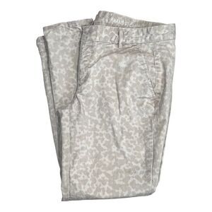 Khakis by Gap Capri Skinny Mimi Crop Pant Pullon Chino Leopard Print Pebble Sz 6